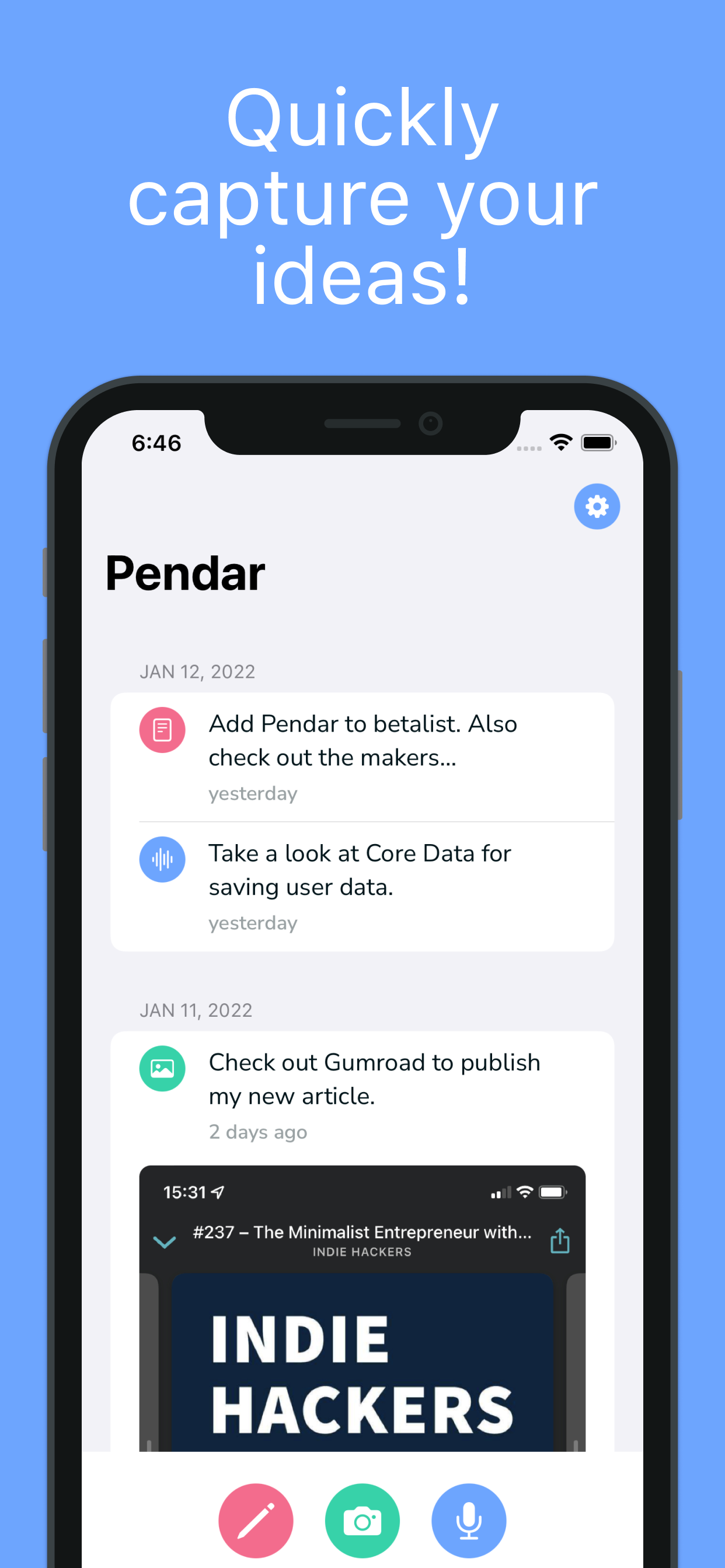 Pendar iPhone screenshot 1